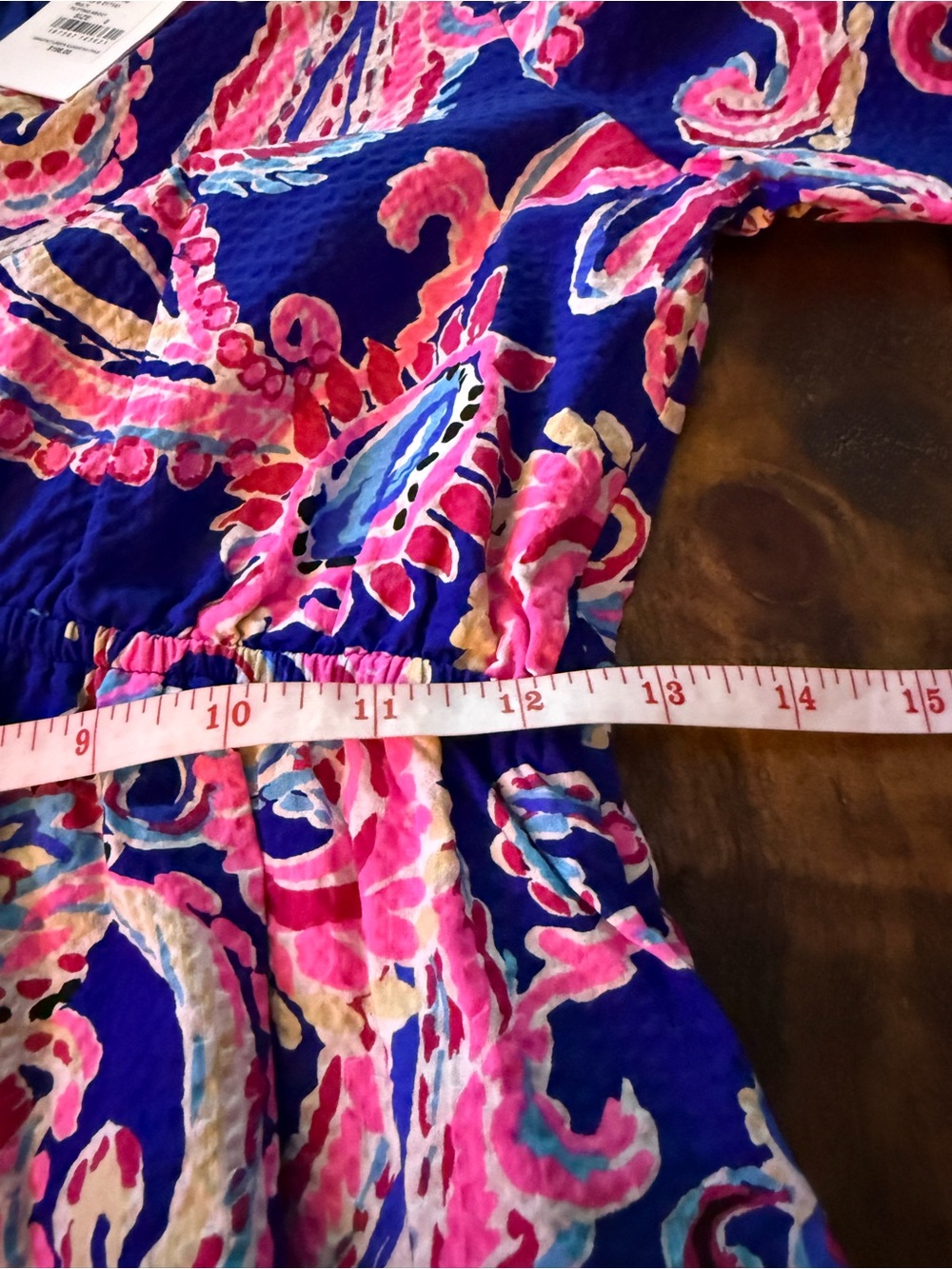NWT Sz 0 Lilly Pulitzer Blue and Pink Paisley V-Neck Mini Dress - Picture 9 of 9
